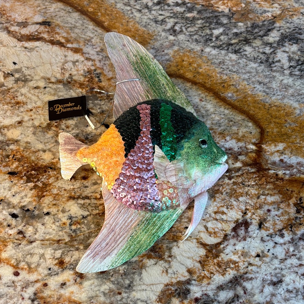December Diamonds Multicolor Fish Ornament with Original Tag